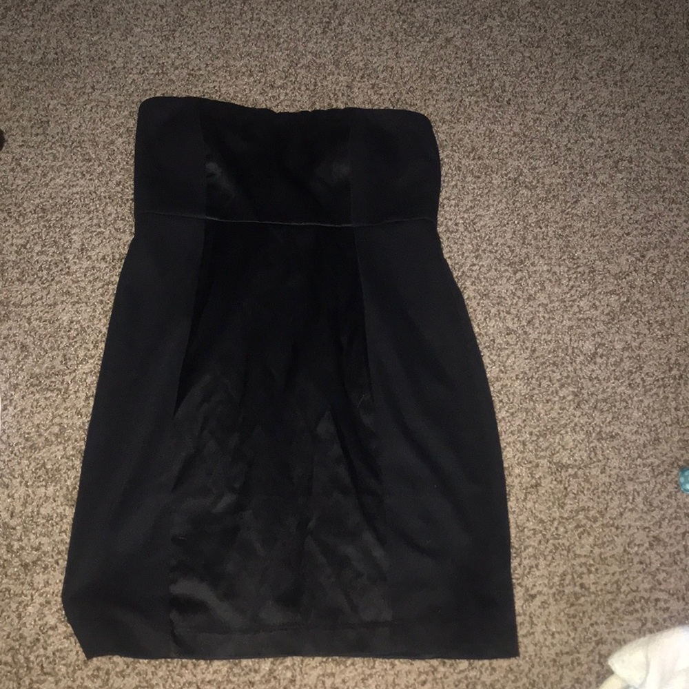 Strapless black dress